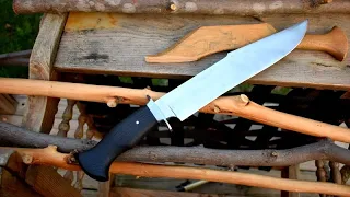 Forging hidden tang fighter style Bowie Knife