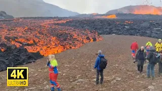 Lava Breach at Meradalir Volcano, Iceland. 10.08.22 (4K)