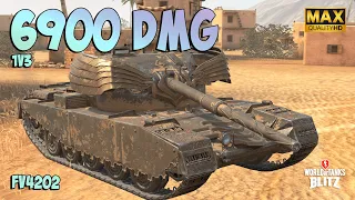 1v3! Sneaky FV 4202 with 6900 DAMAGE ⭕️ Ace Badge ⭕️ WoT Blitz Gameplay