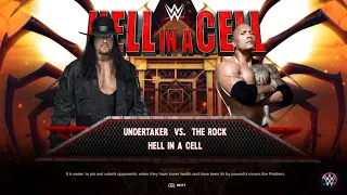 WWE 2K23 - THE UNDERTAKER VS THE ROCK HELL IN A CELL FULL MATCH GAMEPLAY
