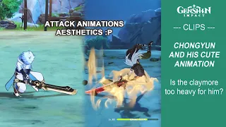 Chongyun Attack Animation Details and Design, vs Baby Razor , comparison