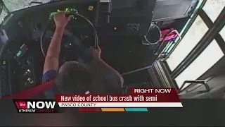 Startling video released from school bus vs. semi-truck crash in Pasco