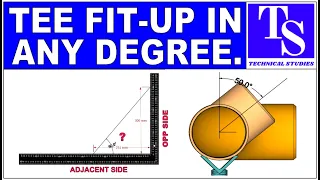 PIPING - How to fit up a tee to an existing pipe, to any degree. Pipe fit up Tutorial for beginners.