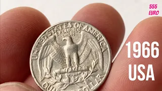 25 cent 1966 USA Quarter ¼ dollar ~821.000.000