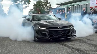 Chevrolet Camaro ZL1 with MagnaFlow Exhaust - CRAZY Burnouts, Donuts & Accelerations !