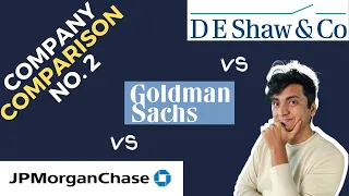 Company Comparison |  D E Shaw VS  Goldman Sachs VS J P Morgan | Interview prep | Salary | exposure