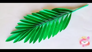 🌿easy coconut paper leaves making| coconut leaves craft| coconut leaf| #art #craft #papercraft #leaf