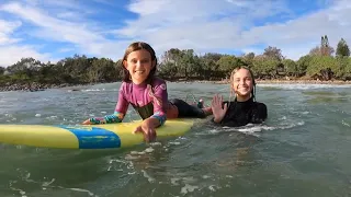 Surfing With Dolphins in Yamba EASTER SURF CAMP 4 - 2024 || SURF CAMP DOWN UNDER