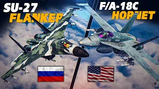 F/A-18C Hornet  Vs Su-27 Flanker | Intercept | Digital Combat Simulator | DCS |