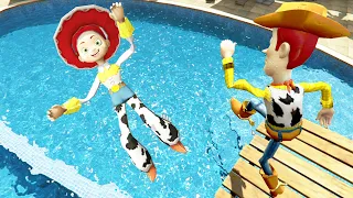 Jessie vs Woody vs Buzz from Toy Story in GTA 5 Water Fails | Ragdolls vol.10 (Euphoria Physics)