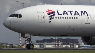 [4K] GREAT SOUND! LATAM Airlines Brasil Boeing 777-300ER (PT-MUD) Take Off At Schiphol Airport