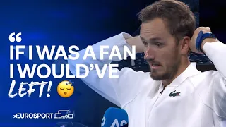 "HOPEFULLY IN BED BY 6:30!" Daniil Medvedev's 4am interview after 5-set thriller 🥴🇦🇺