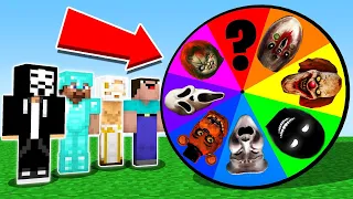 Minecraft Battle: NOOB vs PRO vs HACKER vs GOD: SCARY ROULETTE CHALLENGE HORROR Minecraft Animation