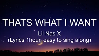 Lil Nas X - THATS WHAT I WANT (Clean)(Lyrics 1hour, easy to sing along)