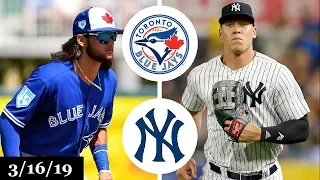 Toronto Blue Jays vs New York Yankees Highlights | March 16, 2019 | Spring Training