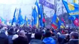 Киев 24 ноября 2013. Протестующие под кабмином.