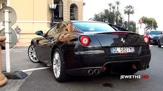 Ferrari 599 GTB Fiorano's in Monaco! Start-ups, Accelerations and more! (1080p Full HD)