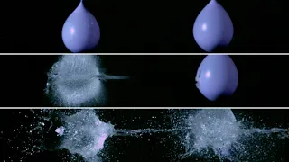 Arrow explodes water balloons in slow motion 🏹🎈