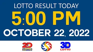 Lotto Results Today October 22 2022 5pm Ez2 Swertres 2D 3D 6D 6/42 6/55 PCSO