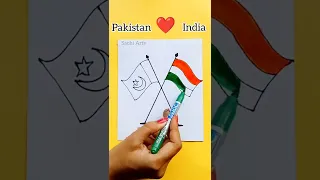 #challengaccepted |   Indian Flag ❤️ Pakistan Flag | Independence Day | #art #shorts #short