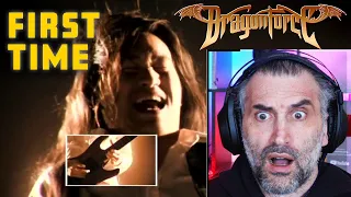 first time -DragonForce - Through the Fire and Flames (Official Video) reaction