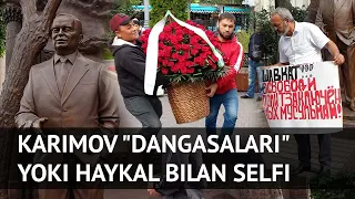 Karimov "dangasalari" yoki haykal bilan selfi