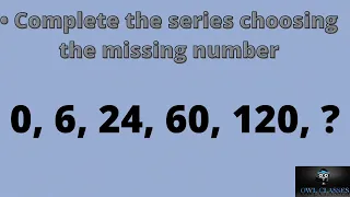 Complete the series choosing the missing number: 0, 6, 24, 60, 120, _____