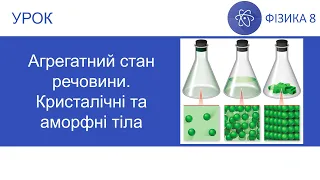 Фізика 8. Урок - Агрегатний стан речовини. Кристалічні та аморфні тіла. Презентація для 8 класу