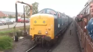 Leaving Kidderminster passing SVR diesel depot SVR diesel Gala 2015