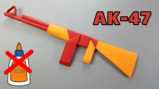 HOW TO MAKE A AK-47 OUT OF PAPER - ORIGAMI AK 47 ( NO GLUE NO TAPE )