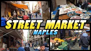 NAPLES: Street Market Walking Tour - Italy (4K)