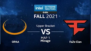 CS:GO - FaZe Clan vs. OPAA [Mirage] Map 1 - IEM Fall Closed Qualifiers 2021 - EU - Upper Bracket