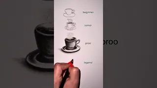 how to draw a cup of coffee 😳😳 #shorts #art #drawing #coffee