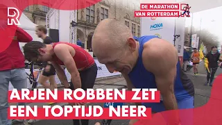 Arjen Robben komt ONDER DE DRIE UUR binnen bij de MARATHON ROTTERDAM