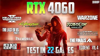 RTX 4060 Test in 22 Games - 1080p - RTX 4060 Benchmark