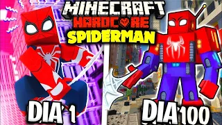 Sobrevivi 100 dias como HOMEM ARANHA no HARDCORE Minecraft