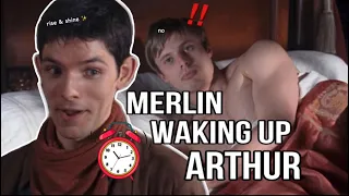 Merlin waking up Arthur for 6 min & 44 secs *straight*