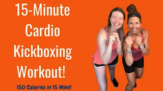 15-Minute Cardio Kickboxing Workout! Huge Calorie Burn!