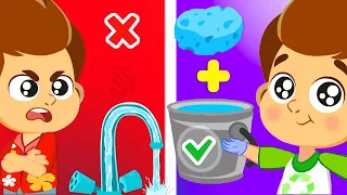 We help our moms and dads to wash the car and save water! | Superzoo educational video