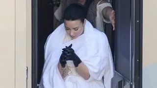 Demi Lovato Black Hands on "Heart Attack" Music Video Set