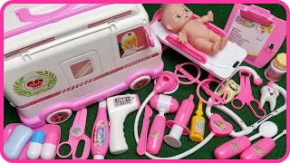11 Minutes Satisfying with Unboxing Cute Pink Ambulance Doctor Set ASMR (No Music)