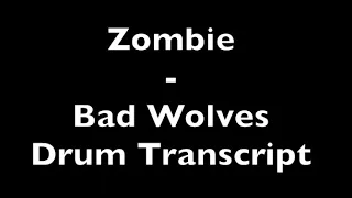 Zombie - Bad Wolves - Drum Transcript DIFFICULTY 2/5 ⭐️