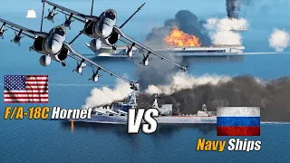 F/A-18C Hornet with HARPOON against Russian Navy Ships