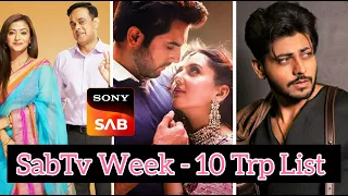 SabTv Week - 10 Main Trp List | 2023 | Dhruv Tara Trp | Wagle Ki Duniya Trp | Pushpa Impossible Trp