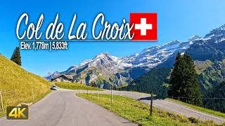 Driver's View: Scenic Drive across the Col de La Croix mountain pass in the Swiss Alps 🇨🇭