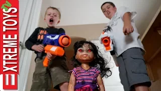 Crazy Doll Attacks! Nerf Battle Vs. Wild Toy.