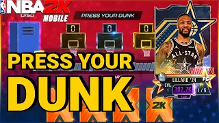 PRESS YOUR DUNK PACK OPENING For DAMIAN LILLARD ! NBA 2K Mobile