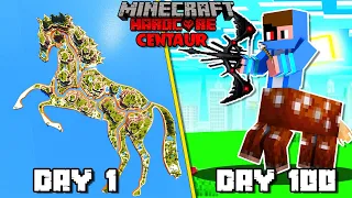 i Survived 100 Days On Horse Island As A CENTAUR King In Hardcore Minecraft Hindi