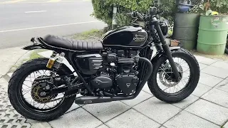 Custom Build Triumph Bonneville Street Twin |Walk Around And Hercules Exhaust Pipe Sound.