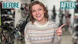 We turned our MESSY den into a BIKE TOUR storage room!